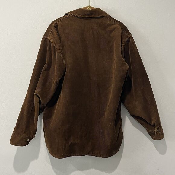Vintage Corduroy Jacket Mens Large Brown Sherpa Lined Shacket Scovill 70s 80s - Picture 2 of 11